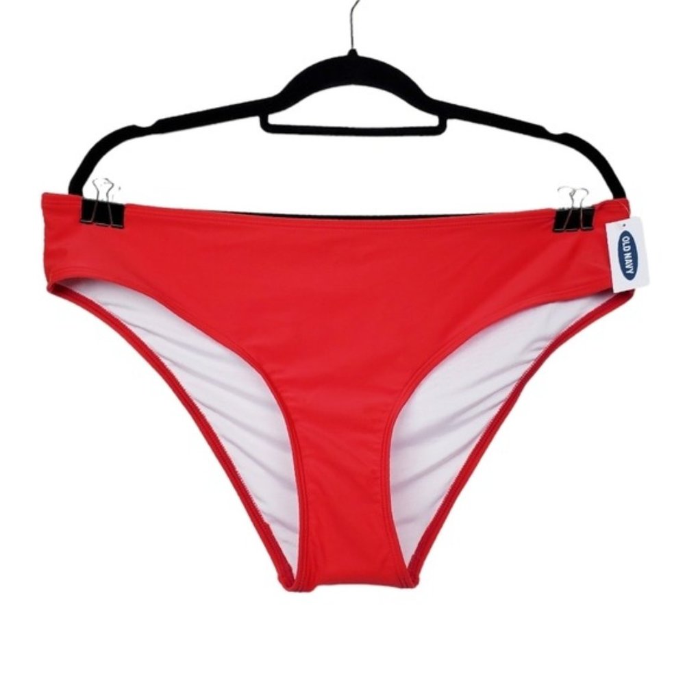 Old Navy Womens Red Swimsuit Bikini Bottom Size XL NWT